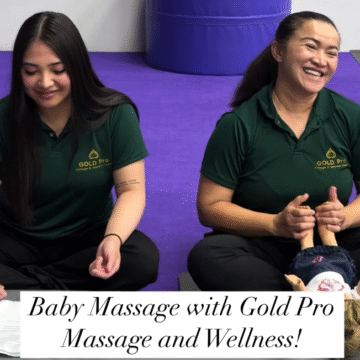Gold pro massage with mommy connections baby massage