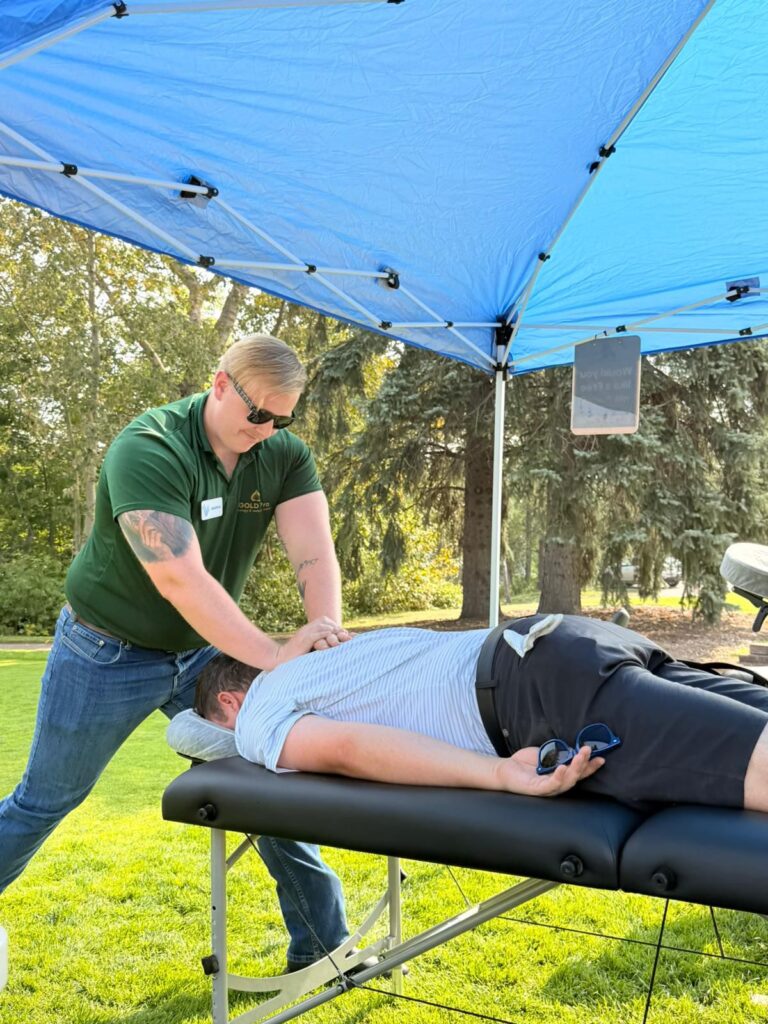 RMT Mason giving massage