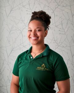 Jaydah Haliburton, receptionist at Gold Pro Massage in Sherwood Park